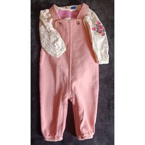 shirt and pants 6 to 12 month Old Navy long sleeve with Flowers Bib girl baby